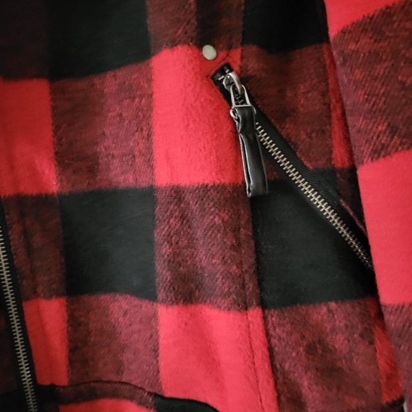 Hydraulic Buffalo Plaid Asymmetrical Blend Moto Jacket Size L - Picture 6 of 15